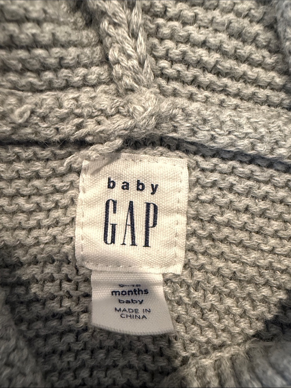 GAP Baby Hooded Knit Puffer Jacket with Bear Ears - Light Gray - Picture 2 of 4